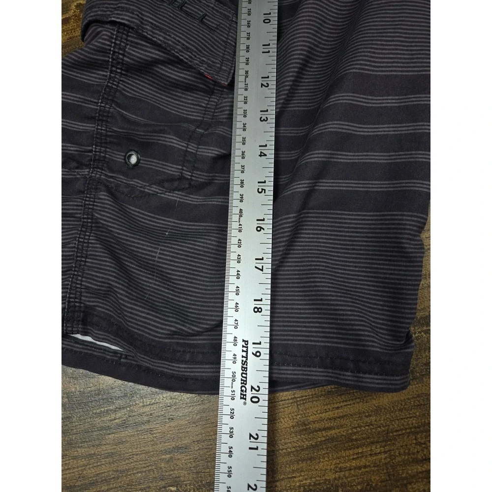 ONeill Mens Striped‎ Board Shorts Red Charcoal Grey Cargo Pocket Size 29